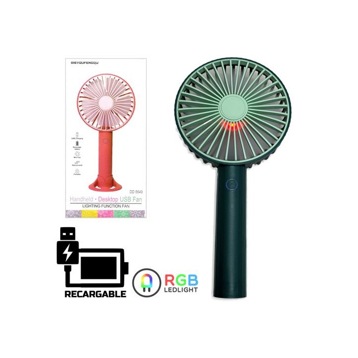 Ventilador DD5649 Mini Recargable Verde