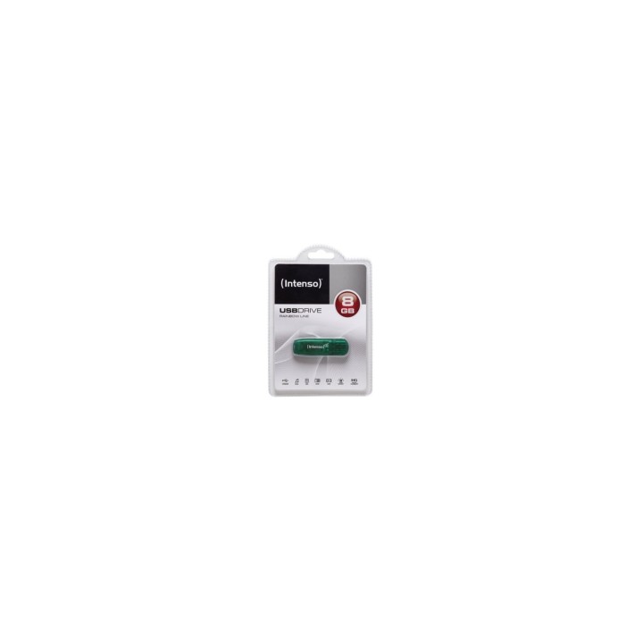 LAPIZ USB 8GB RAINBOW LINE INTENSO VERDE TRANSPARENTE 3502460