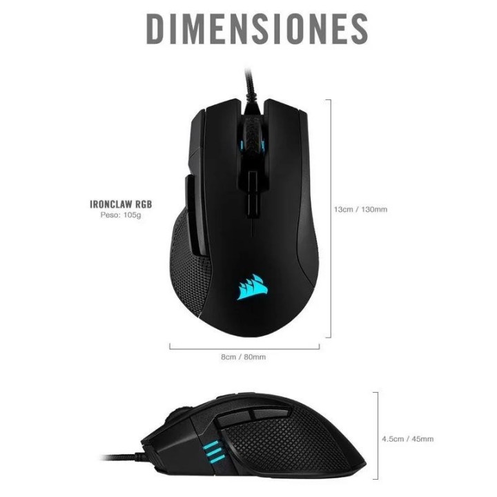 RATON GAMING CORSAIR IRONCLAW USB RGB BLACK