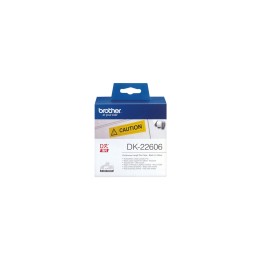 CINTA ETIQUETAS BROTHER DK-22606 PELICULA PLASTICA CONTINUA AMARILLA 6,2 CM X 15,2 M DK22606