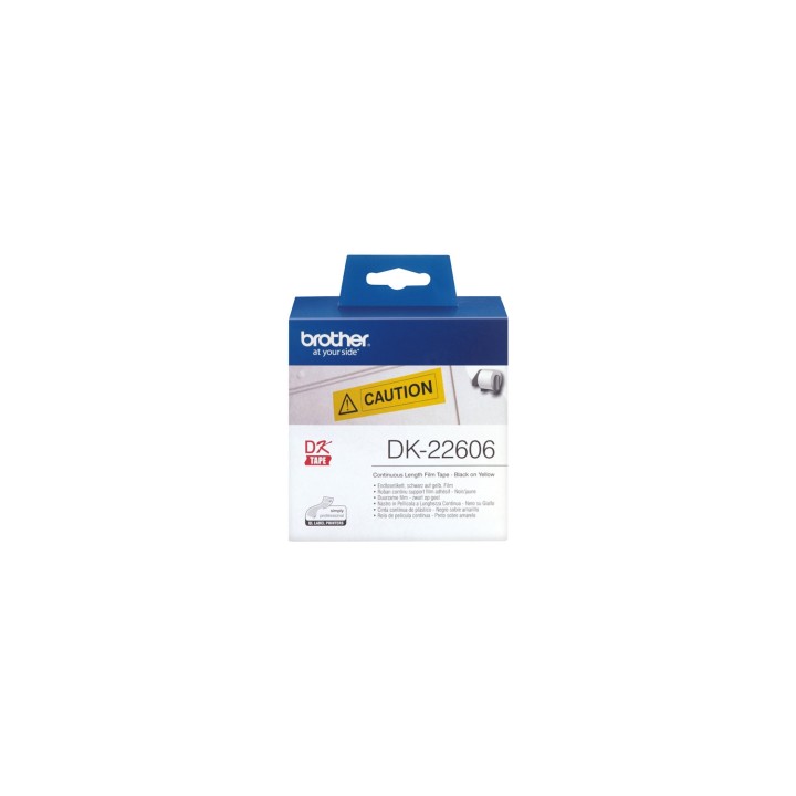 CINTA ETIQUETAS BROTHER DK-22606 PELICULA PLASTICA CONTINUA AMARILLA 6,2 CM X 15,2 M DK22606