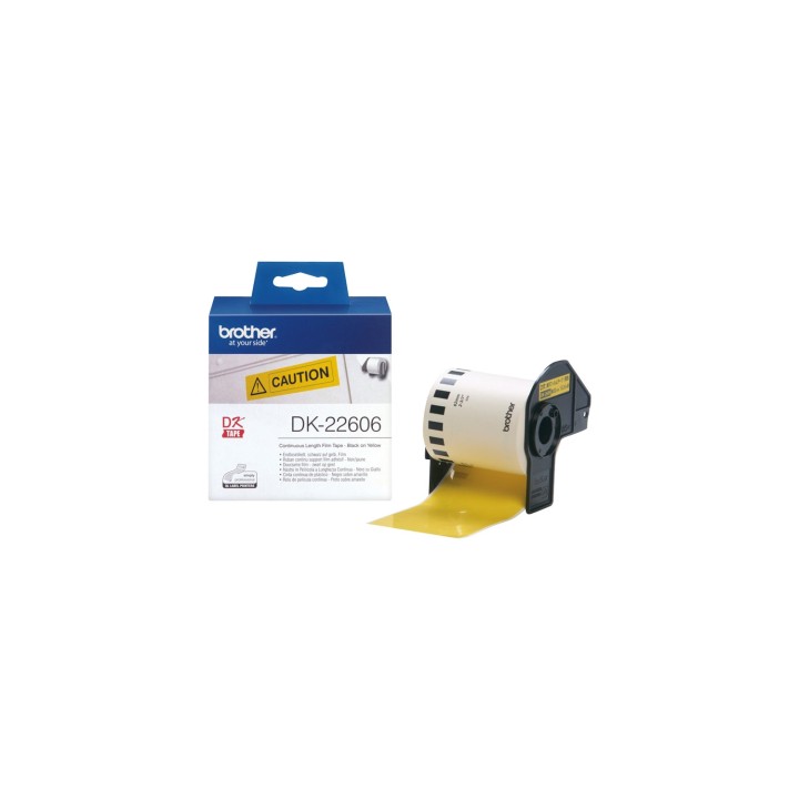 CINTA ETIQUETAS BROTHER DK-22606 PELICULA PLASTICA CONTINUA AMARILLA 6,2 CM X 15,2 M DK22606