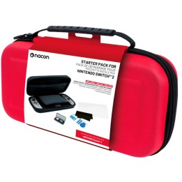 Nacon Pack Funda Rigida L+ Protector para Nintendo Switch 2 Roja (SWITCHNEWPACK5RED)