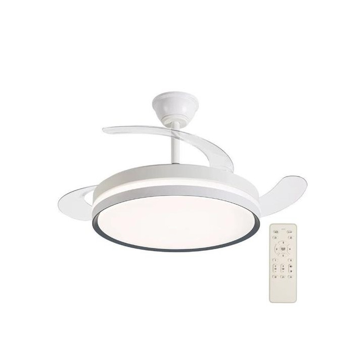 Daewoo DW5007 Ventilador de Techo con Luz Led 30W Aspas Retráctiles Blanco