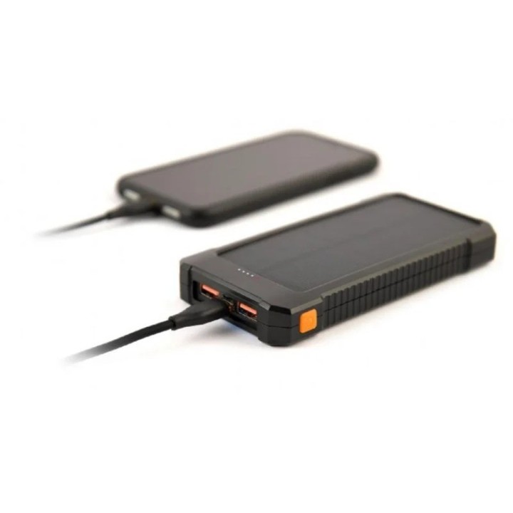 POWERBANK GEMBIRD SOLAR 10000MAH USB-C BLACK