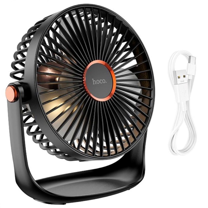 Borofone DBF02 Ventilador Sobremesa Recargable con Luz de Ambiente
