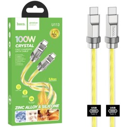 Cable USB-C a USB-C 1 metro 100W Hoco U113 Metálico Reforzado Oro