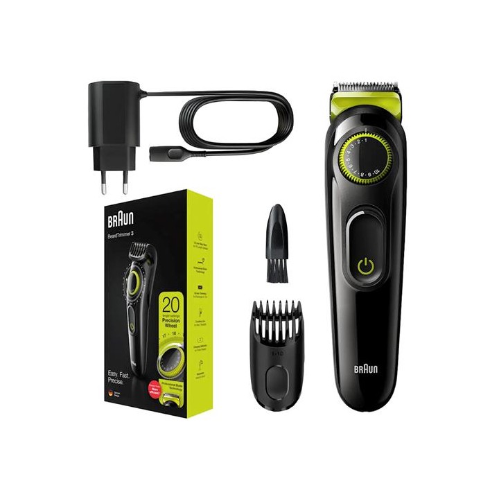 Braun BT3221 Recortadora de Barba Recargable con 20 Tamaños de corte