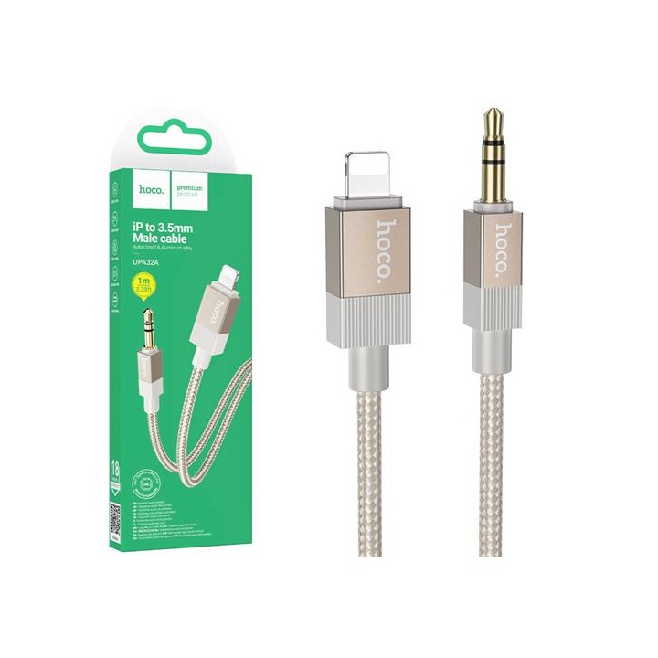 Hoco UPA32A Cable Lightning a Jack 3.5mm 1 metro Gold