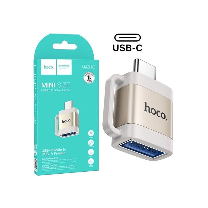 Hoco UA31C Adaptador OTG USB-C a USB-A Gris