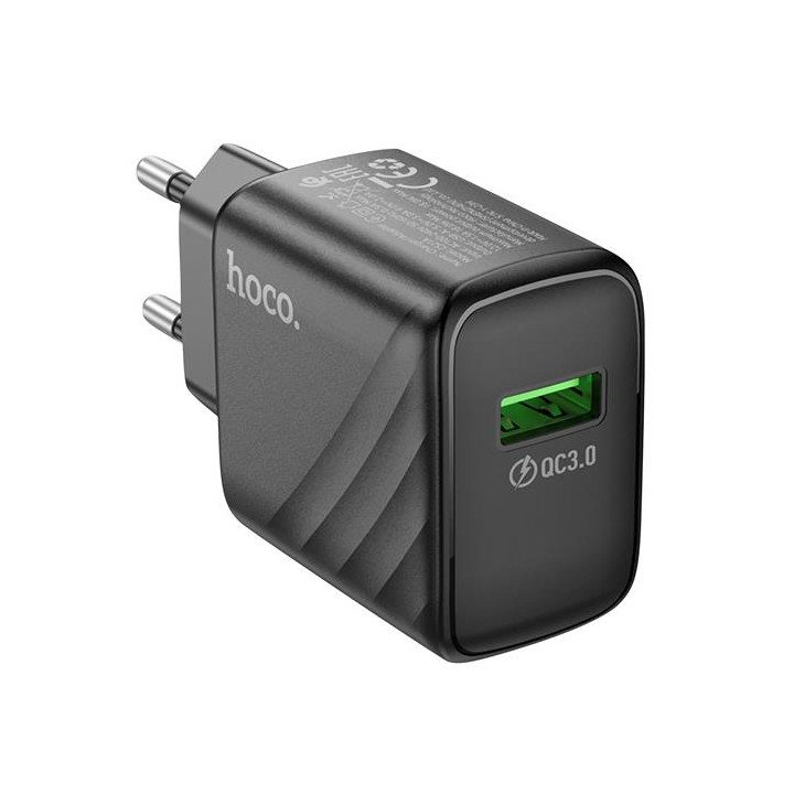 Hoco CS21A Rich Single Port QC3.0 Cargador Eu Black