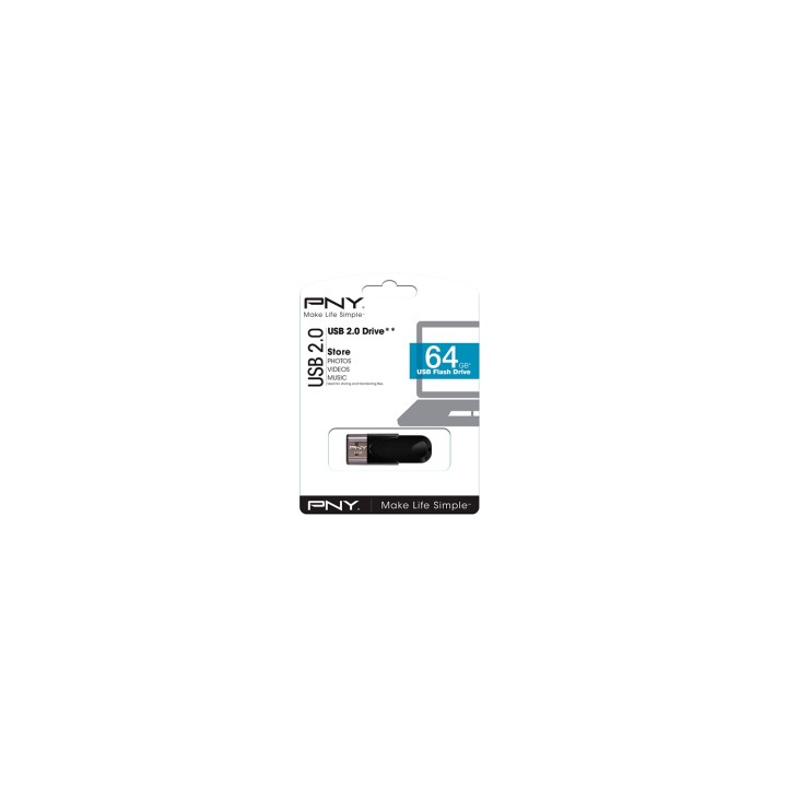 MEMORIA USB PNY 64GB NEGRO FD64GATT4-EF