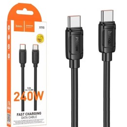 Cable USB-C a USB-C 240W 1 metro Reforzado Hoco X115 Negro