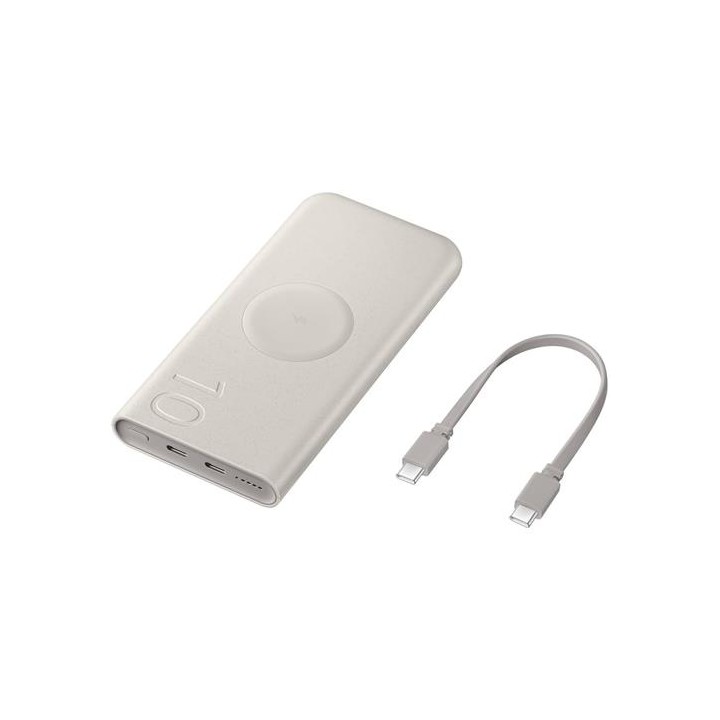 Powerbank 10.000mAh Samsung 25W con Carga Inalámbrica Beige (EB-U2510XUEGEU)