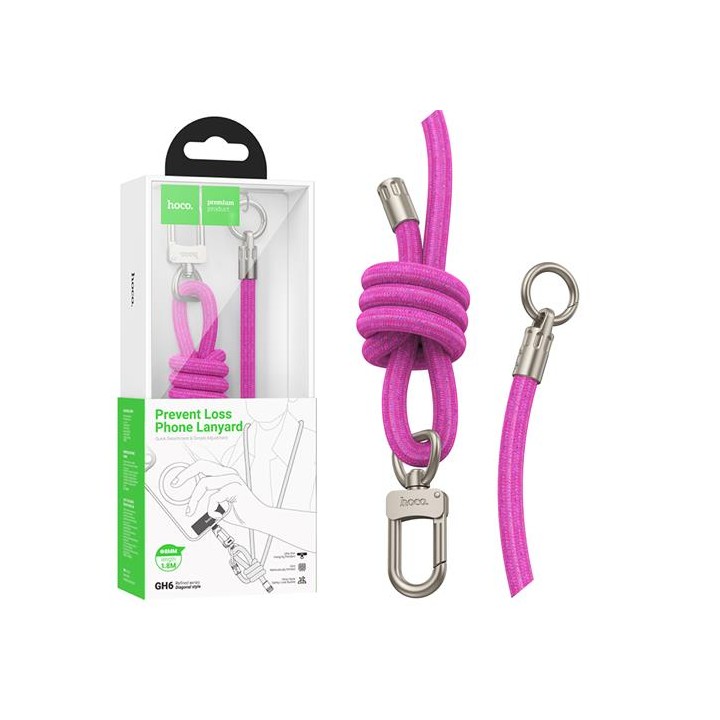 Hoco GH6 Cordón Ajustable para Móviles 1.8m Elegant Pink