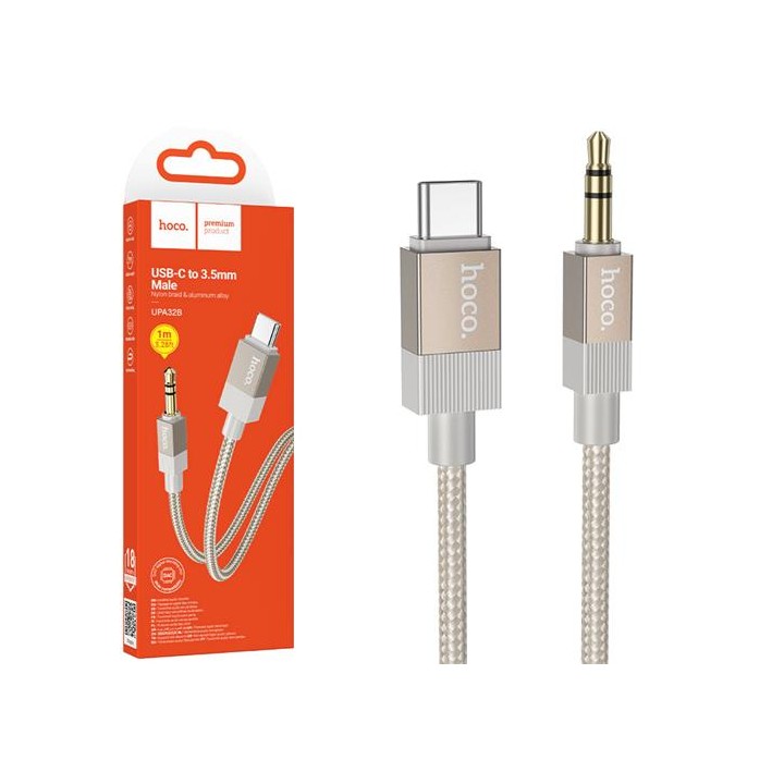 Hoco UPA32B Cable USB-C a Jack 3.5mm 1 metro Dorado