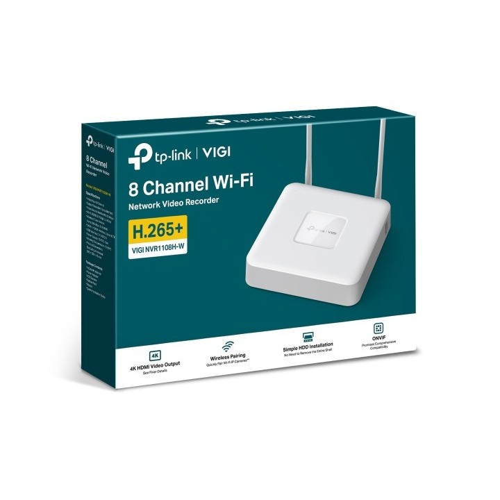 GRABADOR IP NVR TP-LINK VIGI 8 CH IP 1HDD H265+ SATA WHITE