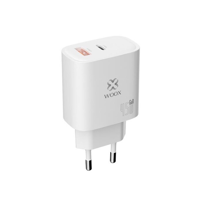 Cargador USB-A y USB-C GaN 45W Woox MX0091