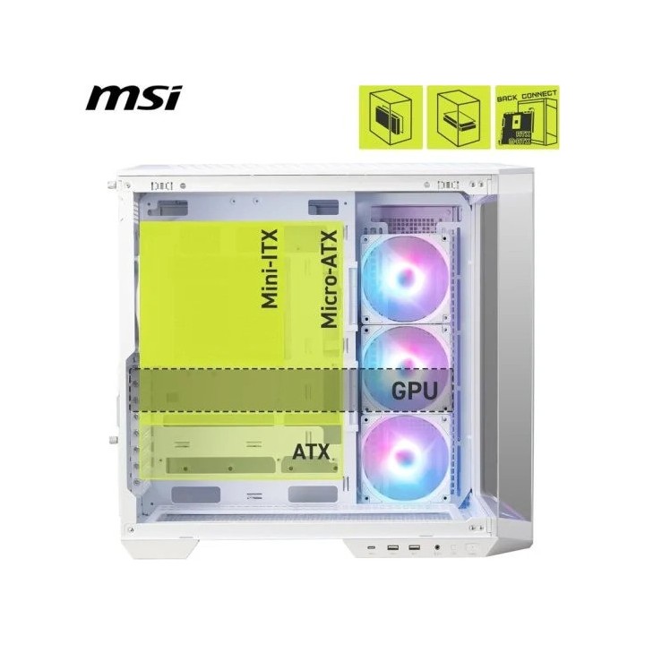 CAJA ORDENADOR GAMING MSI MAG PANO 100R PZ MATX RGB WHITE