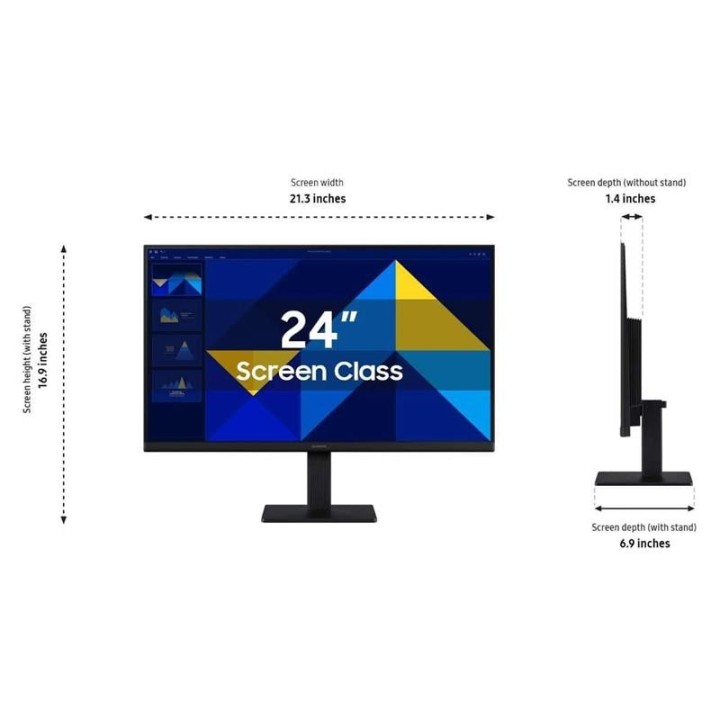 MONITOR SAMSUNG ESSENTIAL S3 24 IPS 100HZ VGA HDMI BLACK