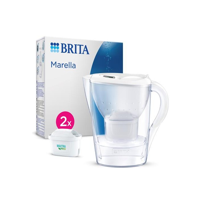 Brita Marella Jarra Filtrante 2.4L + 2 Filtros Maxtra Pro Blanca