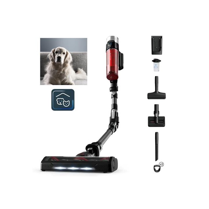Rowenta RH2059 X-Force Flex 9.60 Animal Care Apiradora Sin Cable Roja y Gris
