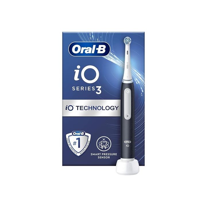 Braun Oral-B Cepillo de Dientes IO3 MattBlack Estuche de Viaje+Sensor de Presión (IOG3.1B6.2K)