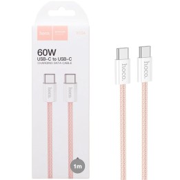 Cable USB-C a USB-C 1 Metros 60W Hoco X104 Trenzado Reforzado Rosa
