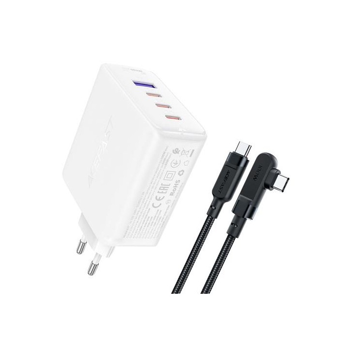 Cargador USB-C y USB 100W+ Cable USB-C Acefast A37 Blanco