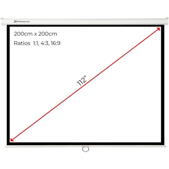 PANTALLA PROYECCION PHOENIX PARED Y TECHO MANUAL 112 200X200