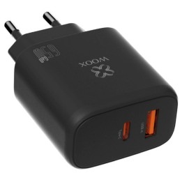 Cargador de Pared PD+QC UsbA+UsbC GaN 65W Woox MX0094