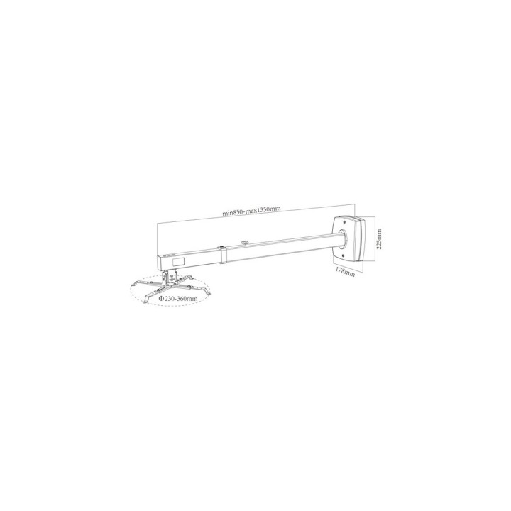 APPROX APPSV03P SOPORTE PROYECTOR DE PARED 85-135 CM BLANCO