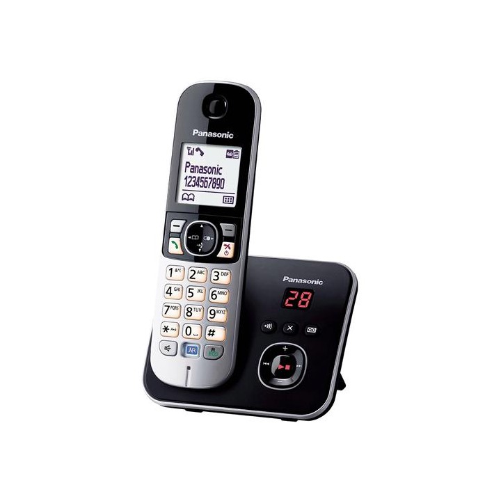 Panasonic KX-TG6861SPB Teléfono DECT con Contestador Negro