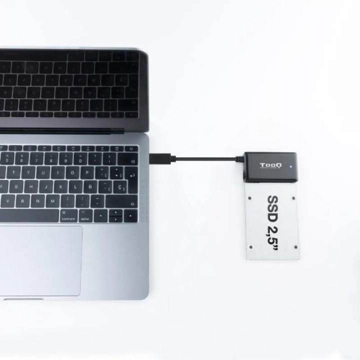 ADAPTADOR USB 3.0 USB-C TOOQ DISCO DURO SATA 2.5/3.5 ALIMENTADOR BLACK