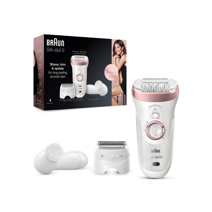 Braun SE9/880 Silk-épil 9 SensoSmart Wet & Dry con Cepillo de limpieza