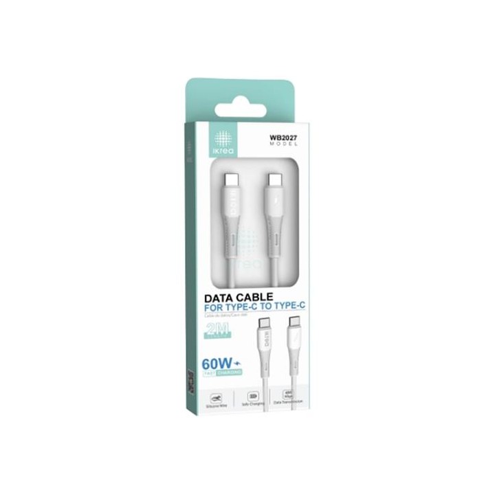 Cable USB-C a USB-C Carga Rápida 60W 2 Metros Ikrea WB2027