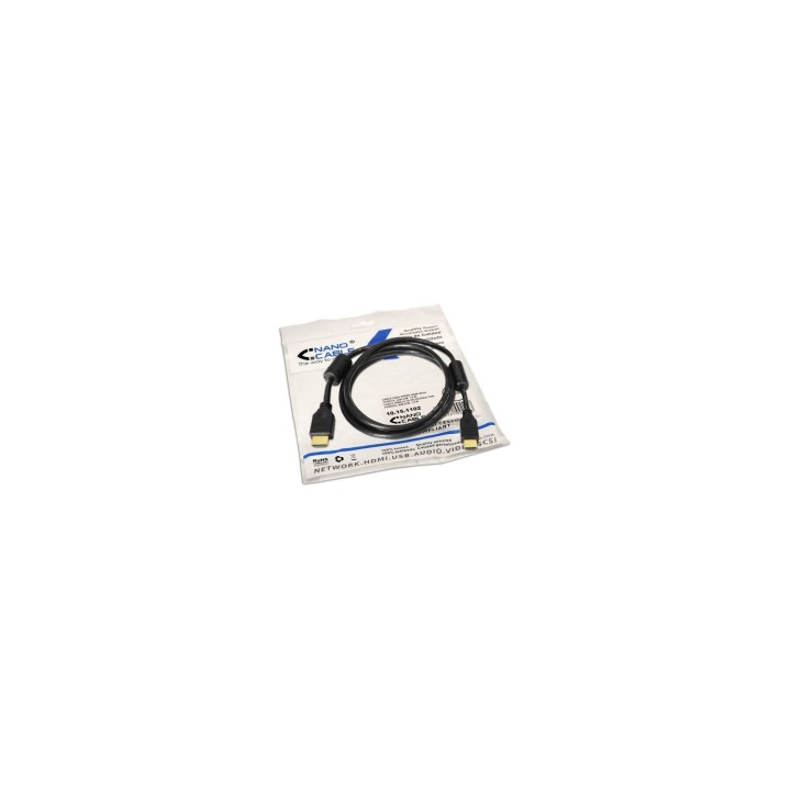 CABLE HDMI M A HDMI M 1.80MT ALTA VELOCIDAD FERRITA NANOCABLE 10.15.1802