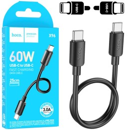 Cable USB-C a USB-C 0.25 metros 60w Hoco X96 Negro