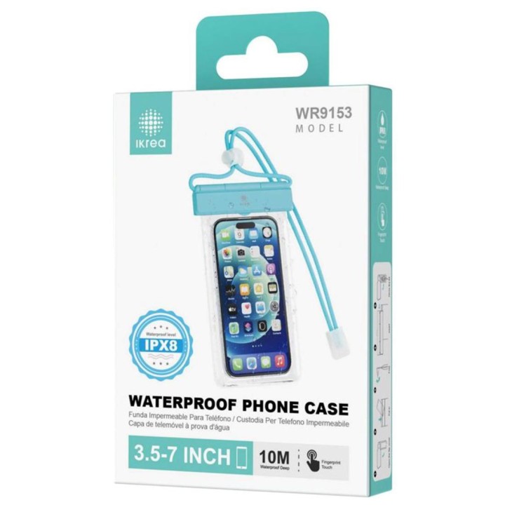 Funda Impermeable para Móvil 3.5" a 7´´ IPX8 Ikrea WR9153 Azul