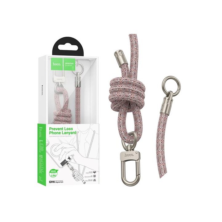 Hoco GH6 Cordón Ajustable para Móviles 1.8m Elegant Peach