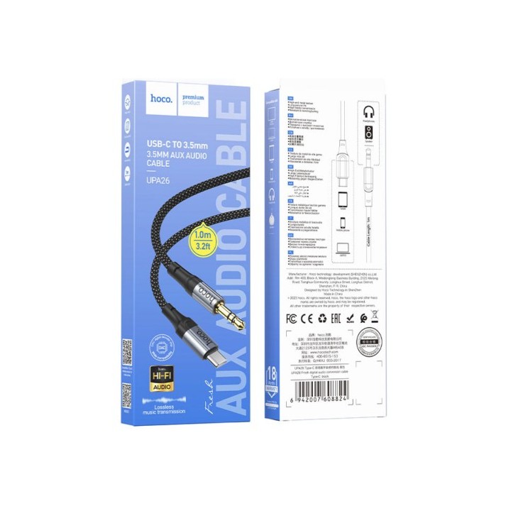 Adaptador USB-C a Jack 3.5mm Hoco UPA26