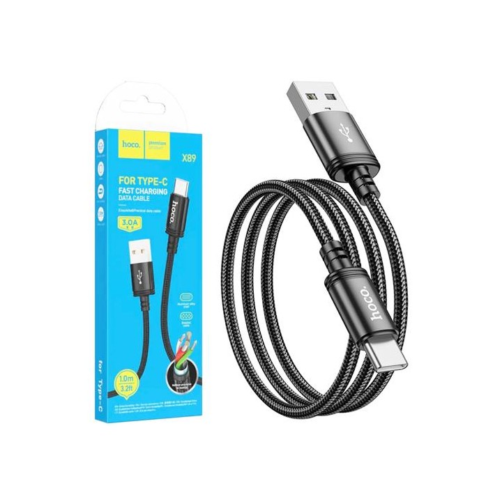 Cable Usb-A a Usb-C 3.0A 1m Hoco X89 Negro