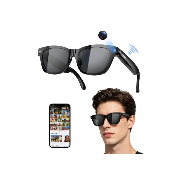 Blackview BV100 SmartGlasses con Cámara 2K y Traducción IA Polarizadas Sunglasses