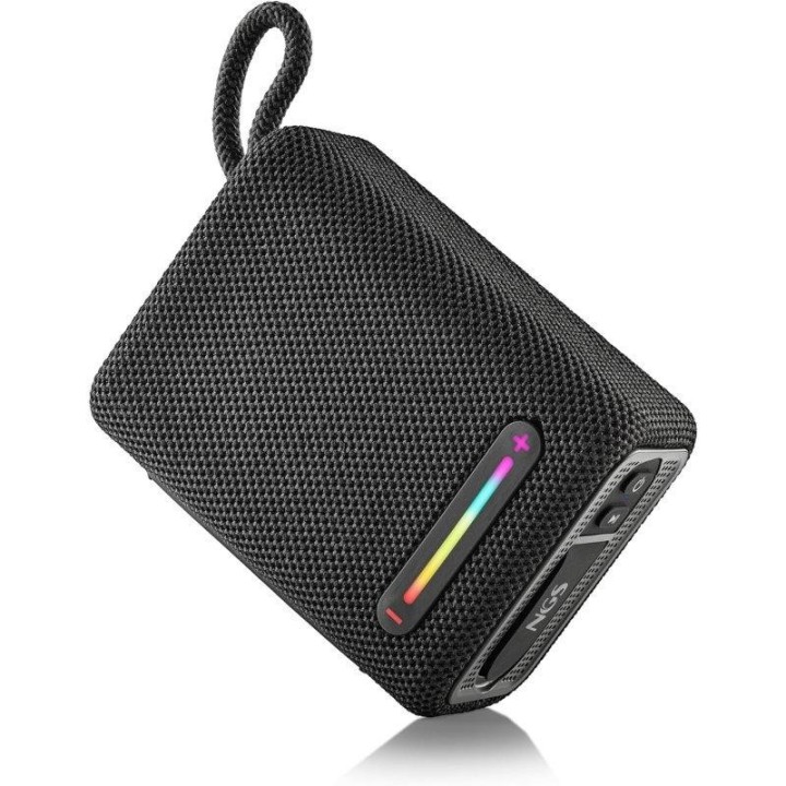 ALTAVOCES NGS ROLLER FURIA RGB PORTATIL WATERPROOF IPX6/BT/USB/AUX BLACK