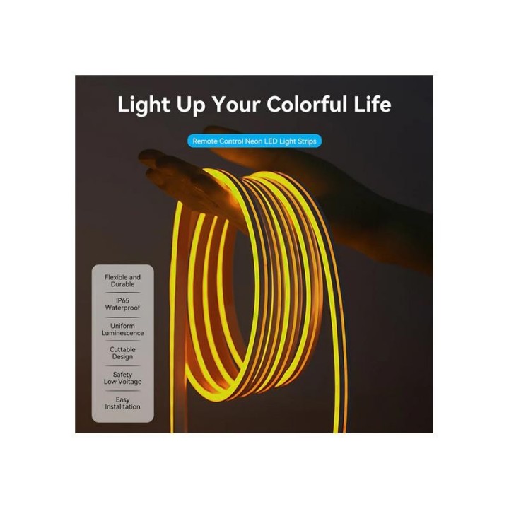 TIRA LED VENTION SILICONA NEON RGB CONTROL REMOTO 5V 1M