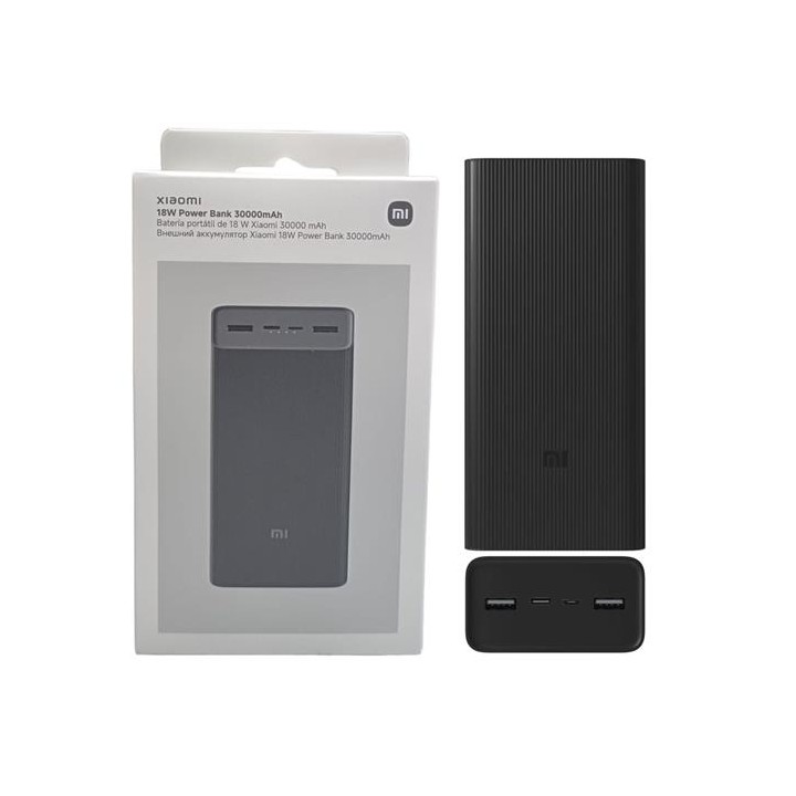 Xiaomi PowerBank 30.000 mAh 18W USB-A y USB-C Negro (BHR9126GL)
