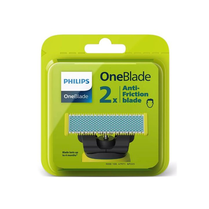 Philips QP225 Recambio para OneBlade Pack de 2 Hojillas Antifricción