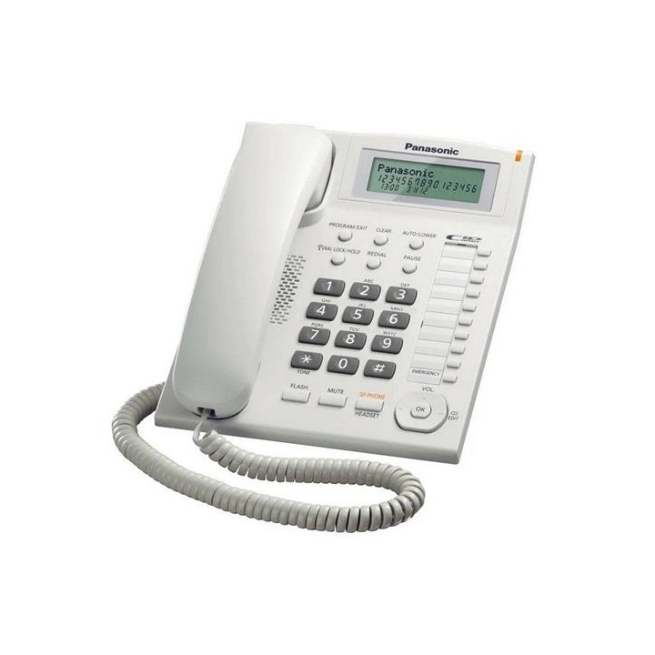 Panasonic KX-TS880EXW Teléfono Fijo con Pantalla y Altavoz Blanco