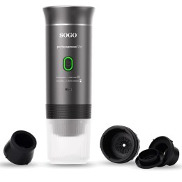 Sogo Cafetera Portátil Recargable para cápsulas y café molido 20 Bar (CAF-SS-5622)