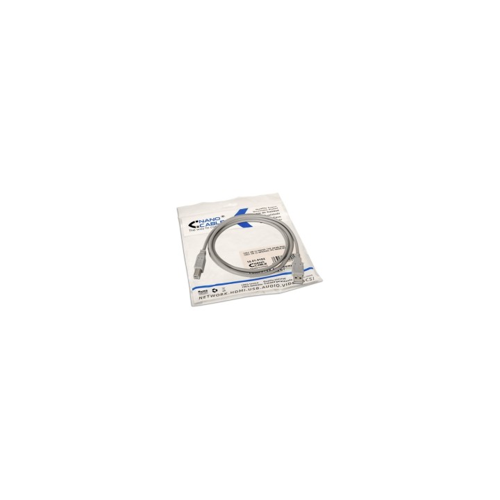 CABLE USB-A M A USB-B M 3MT NANOCABLE BEIGE 10.01.0104